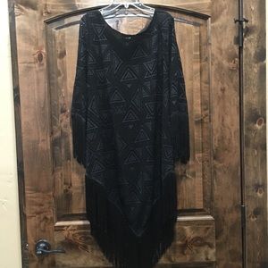 Black fringe dress.